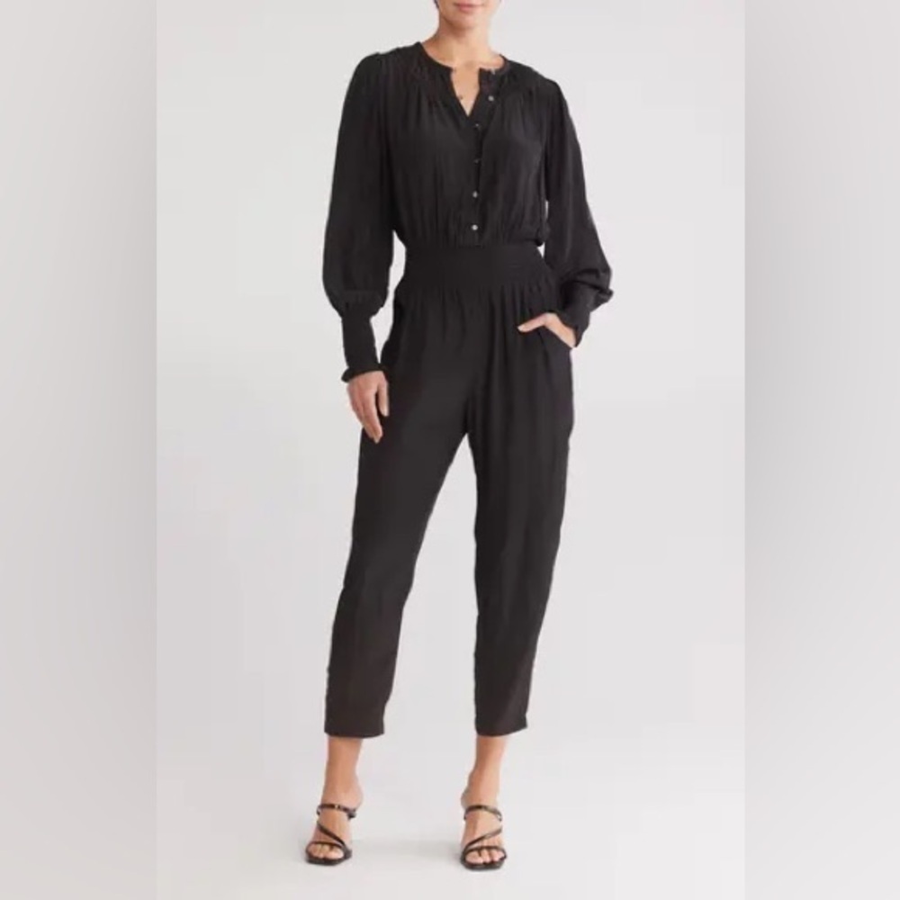 Ramy Brook Carina Smocked Jumpsuit XS B3101